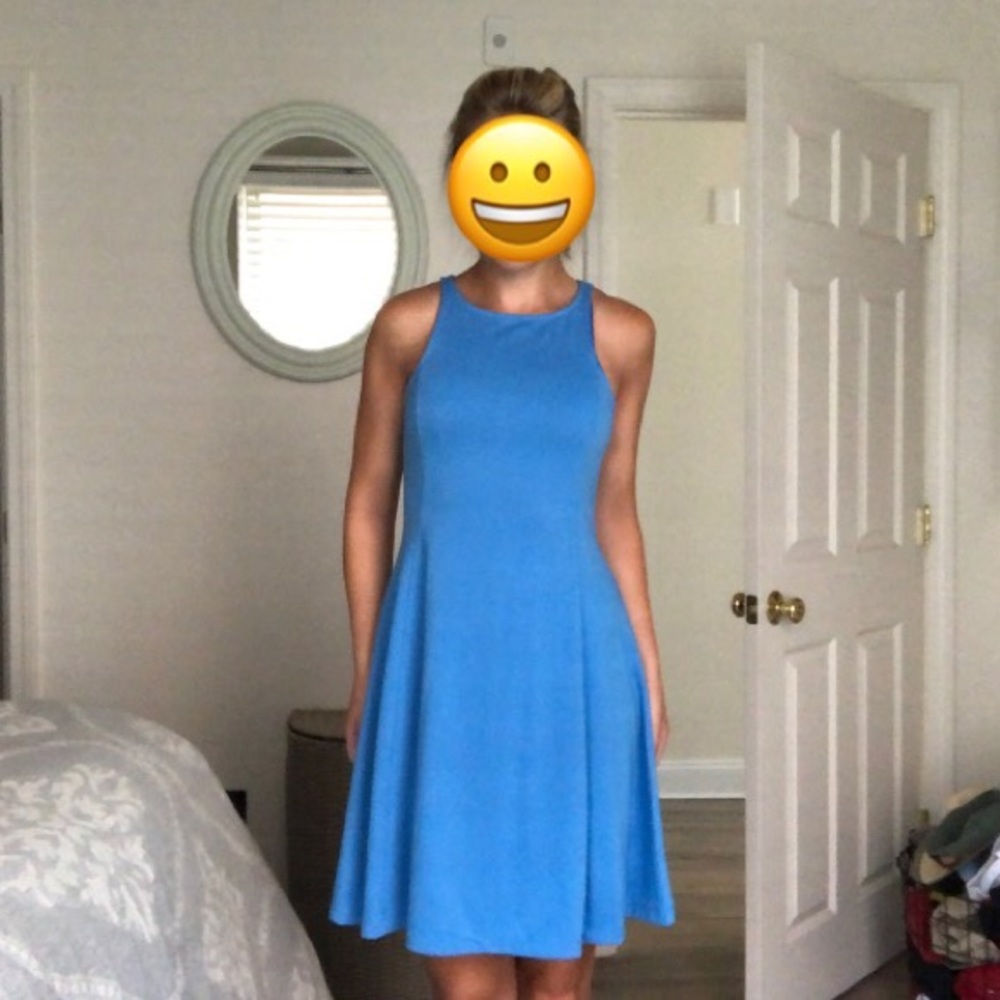 Light blue fit and flare dress. Old Navy